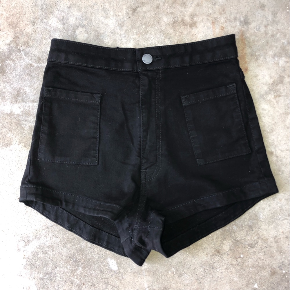 Black Carmar High Waisted Patch Pocket Shorts 24 0